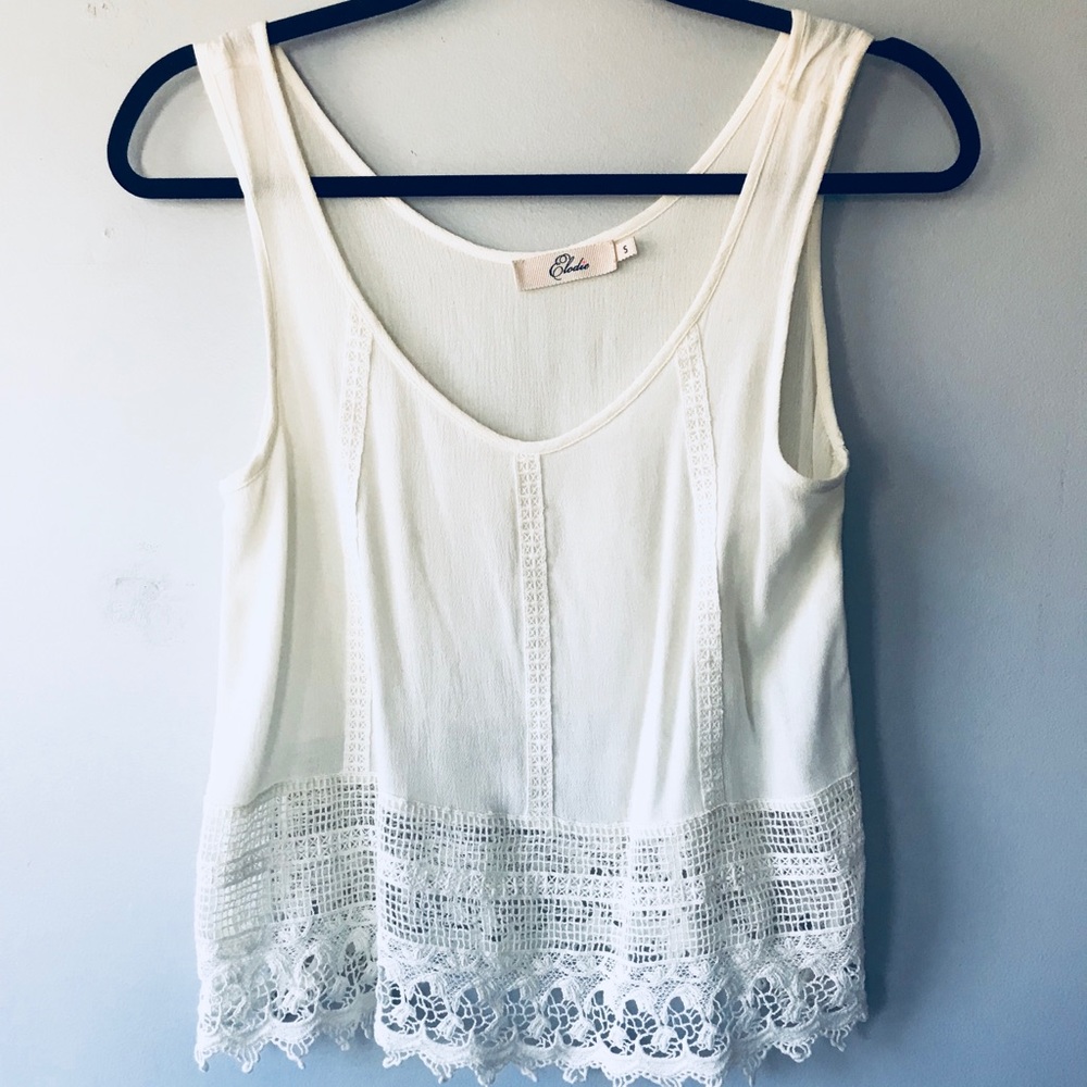 Eloise Crop Lace Hem Tank